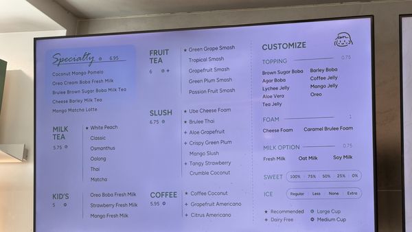 Menu photo 1 Jam Jam Tea Lab Burbank, CA