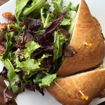 Slow Bar - Juicy chicken sammie and a yum salad. - Lounges Near Me - Portland, Oregon