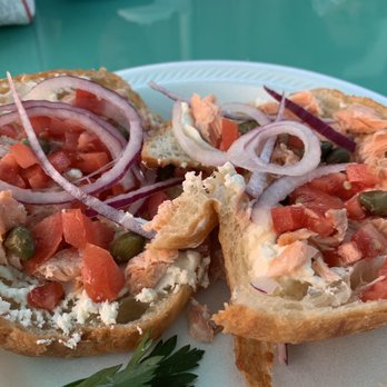 Cafe Monte Carlo - Smoked salmon and cream cheese; capers and onions on a warm croissant - Cafes Near Me - Cape Canaveral, Florida Cafe Monte Carlo - Smoked salmon and cream cheese; capers and onions on a warm croissant - Cafes Near Me - Cape Canaveral, Florida