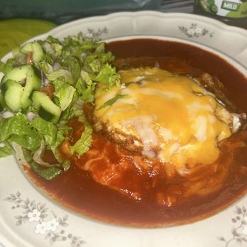 My Mom’s - Red chile enchiladas with egg - Breakfast & Brunch Near Me - Albuquerque, New Mexico