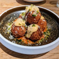 Fiskeriet - 08/29/23 Croquets with Cod - Rice, Västerbotten Cheese, Grilled Bell Pepper Sauce, Chipotle Mayonnaise