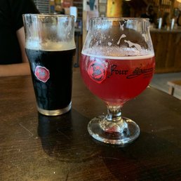 Stout One is a favorite of mine. On the right is the Black and Blue and Red All Over sour.