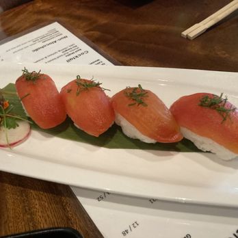 Tane Vegan Izakaya - Tomato nigiri - Vegan Near Me - Berkeley, California Tane Vegan Izakaya - Tomato nigiri - Vegan Near Me - Berkeley, California