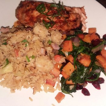 Kona Grill - Baltimore - Sweet chili glazed salmon, chicken and pork fried rice, and spinach and sweet potato medley. Yum Yum Yum - New American Near Me - Baltimore, Maryland Kona Grill - Baltimore - Sweet chili glazed salmon, chicken and pork fried rice, and spinach and sweet potato medley. Yum Yum Yum - New American Near Me - Baltimore, Maryland