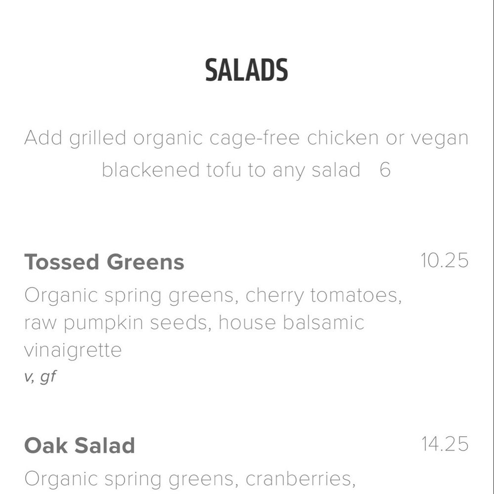 Oak - 6/25 menu - Burgers Near Me - Seattle, Washington Oak - 6/25 menu - Burgers Near Me - Seattle, Washington