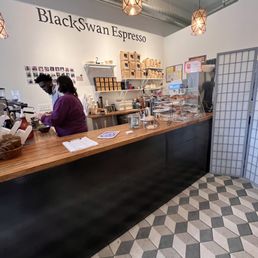 a woman at the counter a woman at the counter