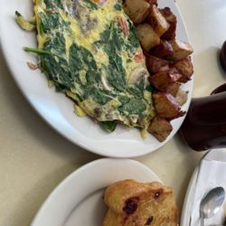 The Looking Glass Cafe - Florentine omelette with grilled muffin