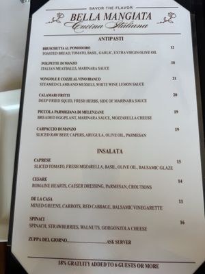 Menu photo 1 Bella Mangiata Italian Restaurant Manteca, CA