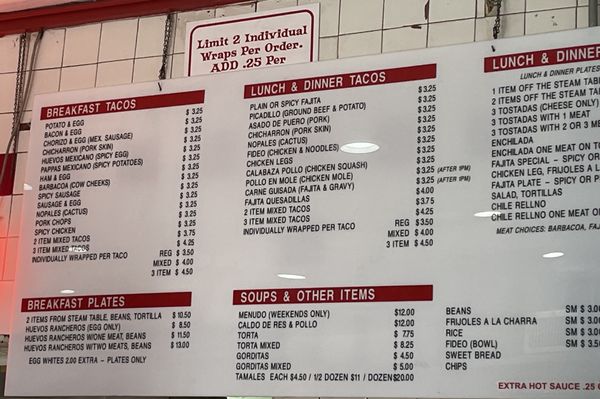 Menu photo 2 Laredo Taqueria Houston, TX