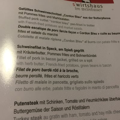Menu photo 2 s´Wirtshaus im Weinbauer Schwangau, BY Menu photo 2 s´Wirtshaus im Weinbauer Schwangau, BY