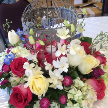 Teaneck Flower Shop - Changed some of the blue flowers to white orchids instead to make it more elegant for a wedding look - Florists Near Me - Teaneck, New Jersey