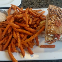 Tuna Jerusalem Toast with Sweet Potato fries $12