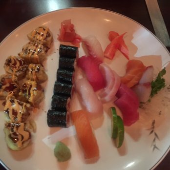 Sogo Sushi - Sushi and Sashimi Combination plate with the Fried Tempura Roll...SO GOOD! - Japanese Near Me - West Coxsackie, New York