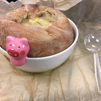 Panera Bread - Summer corn chowder bread bowl....at work style. Lol - Sandwiches Near Me - Henrico, Virginia