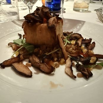 Aretsky's Patroon - KATAIFI AND WASABI WRAPPED TOFU Farro, Arugula, Shiitake Mushroom.... Which was beyond delicious! - American Near Me - New York, New York