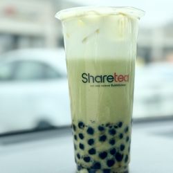 Sharetea - Matcha Milk Tea with regular boba