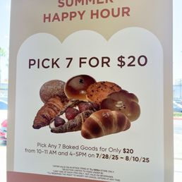 For all the bread lovers!!! 7 goodies for $20!! From 10-11am and 4-5pm from 7/28-8/10!!!