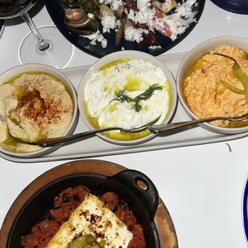 Mandolin Aegean Bistro - Baked Feta, Turkish Sampler, Maroulosalata Salad - Mediterranean Near Me - Miami, Florida
