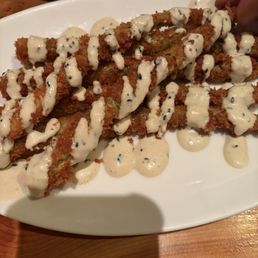 Fried asparagus