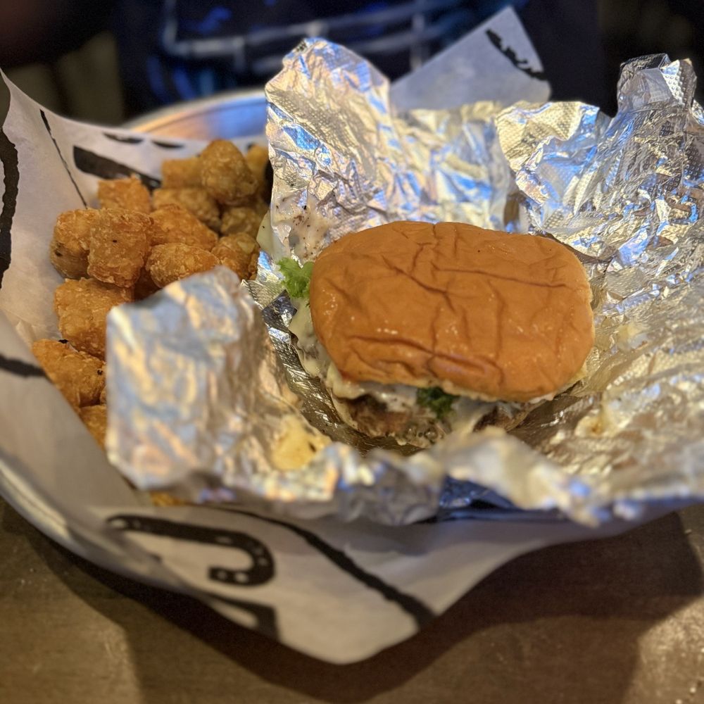 CharBar No 7 - Burger with a side of tater tot's - Bars Near Me - Mint Hill, North Carolina CharBar No 7 - Burger with a side of tater tot's - Bars Near Me - Mint Hill, North Carolina