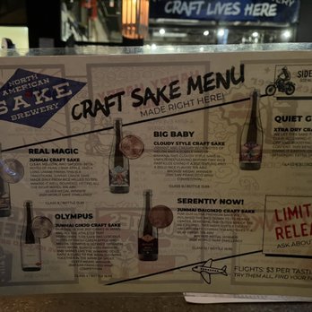 North American Sake Brewery - Sake flights. $3/each. - Breweries Near Me - Charlottesville, Virginia North American Sake Brewery - Sake flights. $3/each. - Breweries Near Me - Charlottesville, Virginia