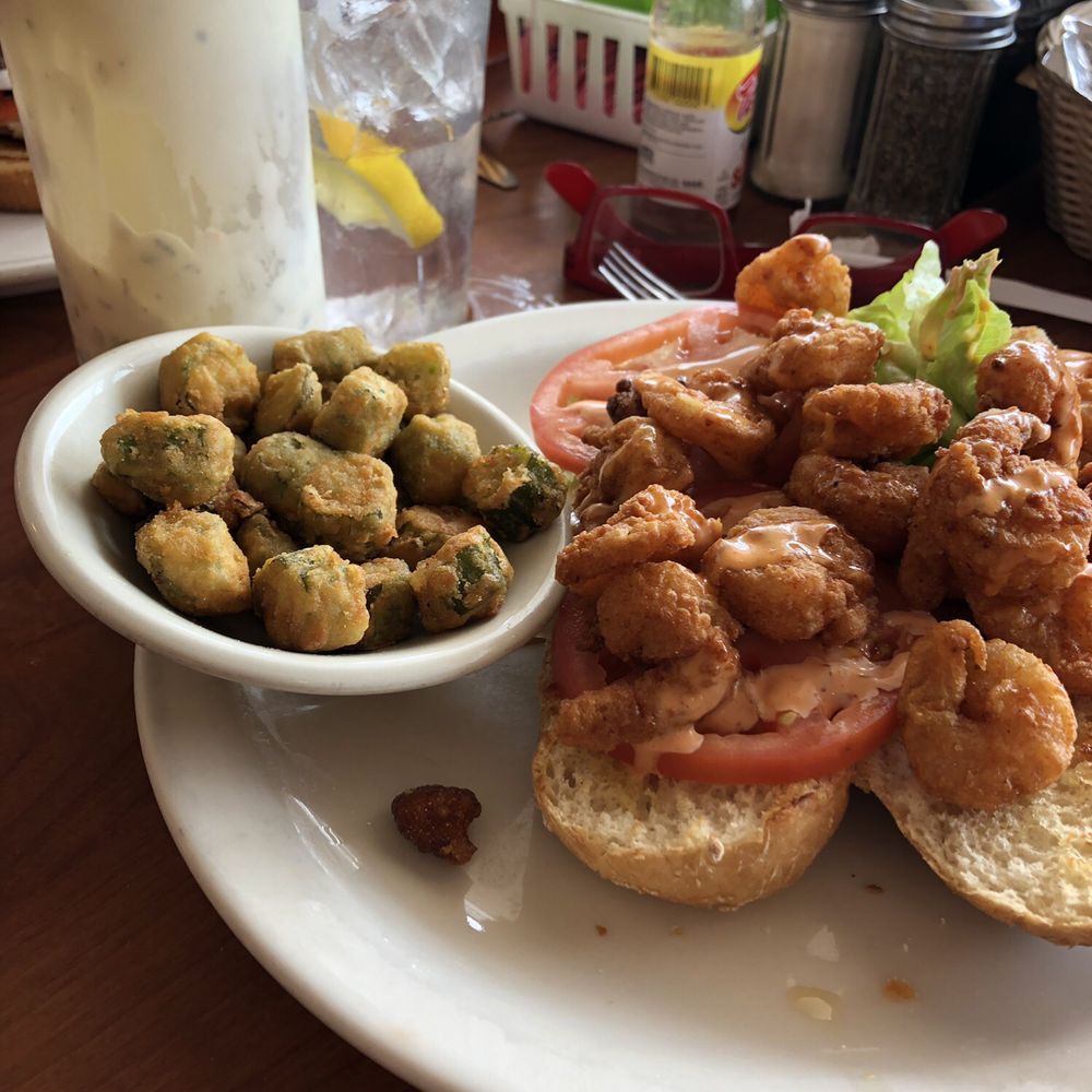 Gulf Stream Restaurant - Shrimp po boy with fried okra - Breakfast & Brunch Near Me - Carolina Beach, North Carolina Gulf Stream Restaurant - Shrimp po boy with fried okra - Breakfast & Brunch Near Me - Carolina Beach, North Carolina