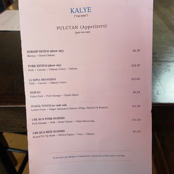 Kalye - Appetizer Menu - Filipino Near Me - New York, New York Kalye - Appetizer Menu - Filipino Near Me - New York, New York