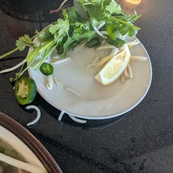 Everyday Vietnamese Cuisine - Cilantro, jalapenos, and lemon (no lime for now) and minus the bean sprouts that I already added