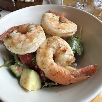 Simon Pearce - Panzanella with grilled chilled shrimp - New American Near Me - Quechee, Vermont Simon Pearce - Panzanella with grilled chilled shrimp - New American Near Me - Quechee, Vermont
