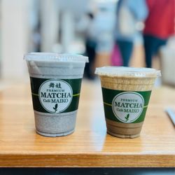 Black sesame latte and Hojicha cheese foam