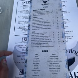Woods Hole Wharf - Wine and beer menu