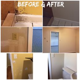 Bathroom & the dining room room before & after pics. Needless to say, the place looks 100% better than before.