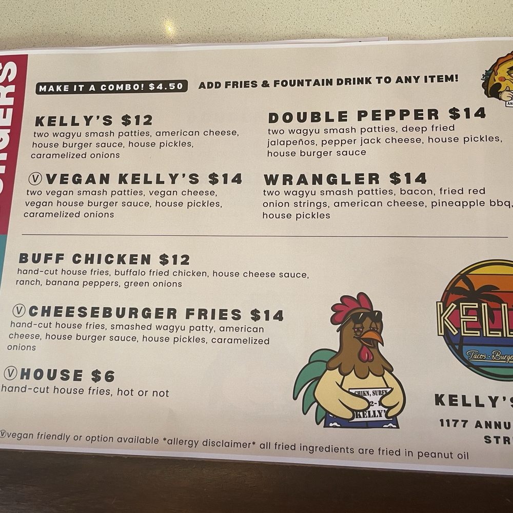 Kelly's Nola - Menu - Tacos Near Me - New Orleans, Louisiana
