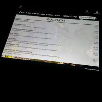 The Wine Room - Menu on a tablet - Wine Bars Near Me - Edmonton, Alberta