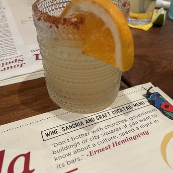 Cafe Sevilla - the barbacoa margarita, which i got for the garnish, which was supposed to be chorizo and something else. came with an orange lol - Spanish Near Me - Costa Mesa, California Cafe Sevilla - the barbacoa margarita, which i got for the garnish, which was supposed to be chorizo and something else. came with an orange lol - Spanish Near Me - Costa Mesa, California