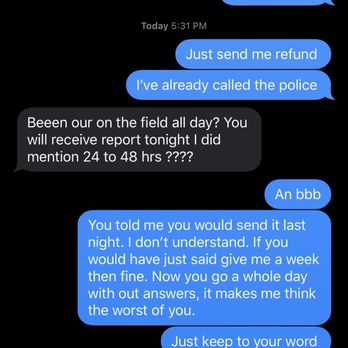 Home Front Inspect - His response after multiple calls and text. I even found is mom and messaged her on Facebook. - Home Inspectors Near Me - Los Angeles, California