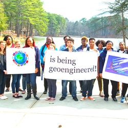 Lotus Guide - Ecojustice advocates beside Swan Lake in Morrow, GA - photo by Linda Sayseng