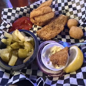 Crazee's Cafe - Catfish, tomato relish, onion rings and hush puppies - Bars Near Me - Little Rock, Arkansas Crazee's Cafe - Catfish, tomato relish, onion rings and hush puppies - Bars Near Me - Little Rock, Arkansas