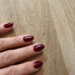 Perfectly cleaned cuticles with polish that doesn't look grown out. Don't look at the old fingers.