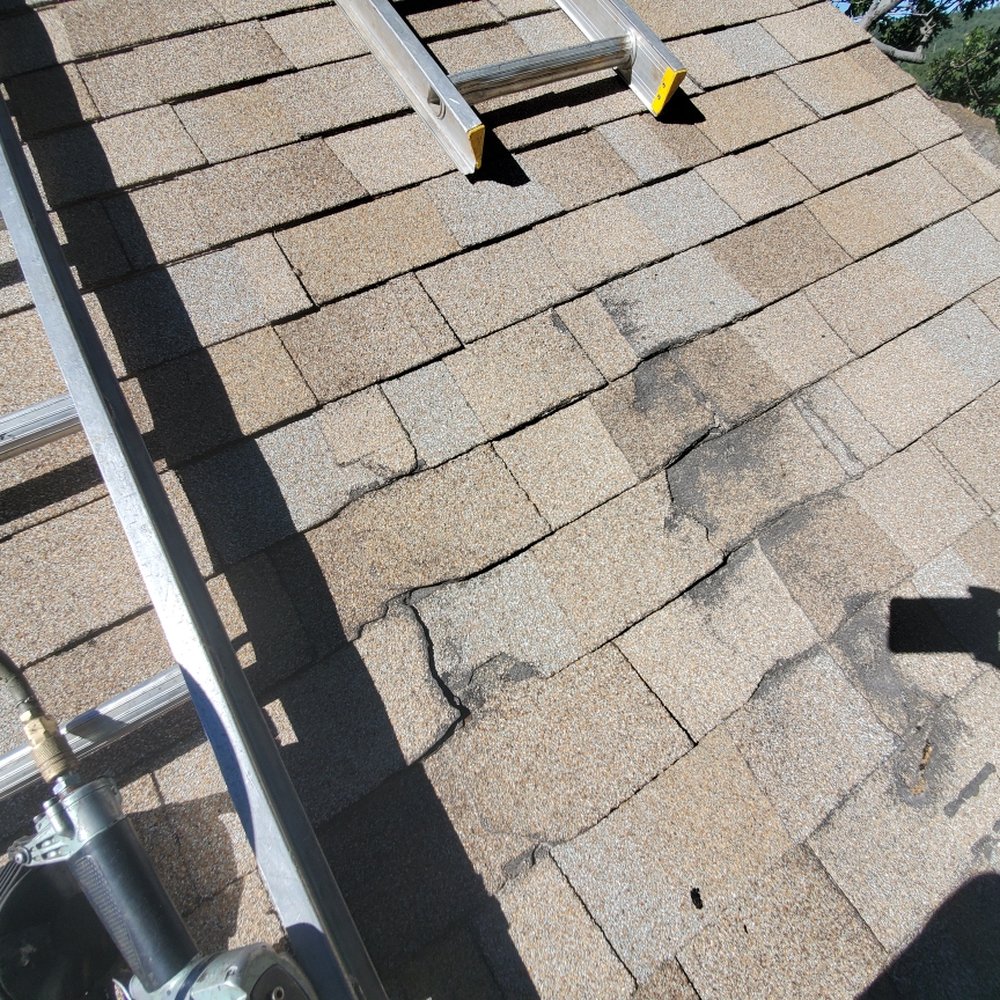 Arrowhead Roofing - The "before" pic - Tree branch fell on roof - Roofing Near Me - Twin Peaks, California Arrowhead Roofing - The "before" pic - Tree branch fell on roof - Roofing Near Me - Twin Peaks, California
