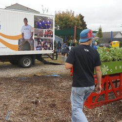 HandsOn New Orleans - Our work truck sits at a community garden in Treme holding tools needed to build a shed, garden beds, and other equipment!