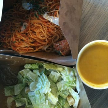 Al Porto - $12.95 lunch special. Includes salad, soup, and pasta. (Excuse the take out boxes). - Italian Near Me - Vancouver, British Columbia