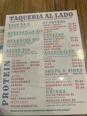 Menu photo 1 Taqueria Al Lado Washington, DC, DC Menu photo 1 Taqueria Al Lado Washington, DC, DC