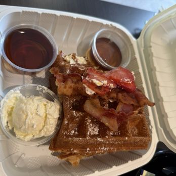 & Waffles - My leftover breakfast as it was so big! I was able to have a whole new meal at home - Breakfast & Brunch Near Me - Long Beach, California & Waffles - My leftover breakfast as it was so big! I was able to have a whole new meal at home - Breakfast & Brunch Near Me - Long Beach, California