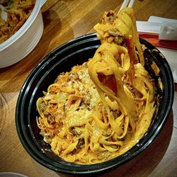 K-Town Food Hall - Noodle pull with the kimchi beef pasta that was so good and aromatic
