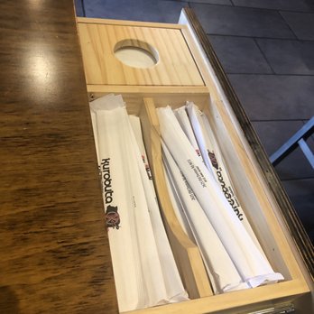 Kurobuta - Napkins and straws are stored in a hidden drawer under the table - Now you know; you're welcome. - Ramen Near Me - Carrollton, Texas Kurobuta - Napkins and straws are stored in a hidden drawer under the table - Now you know; you're welcome. - Ramen Near Me - Carrollton, Texas