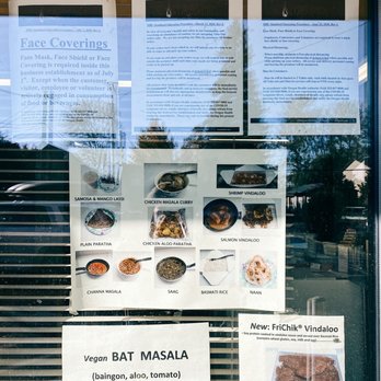 Masala Box - menus on the window of a restaurant - Indian Near Me - Gladstone, Oregon
