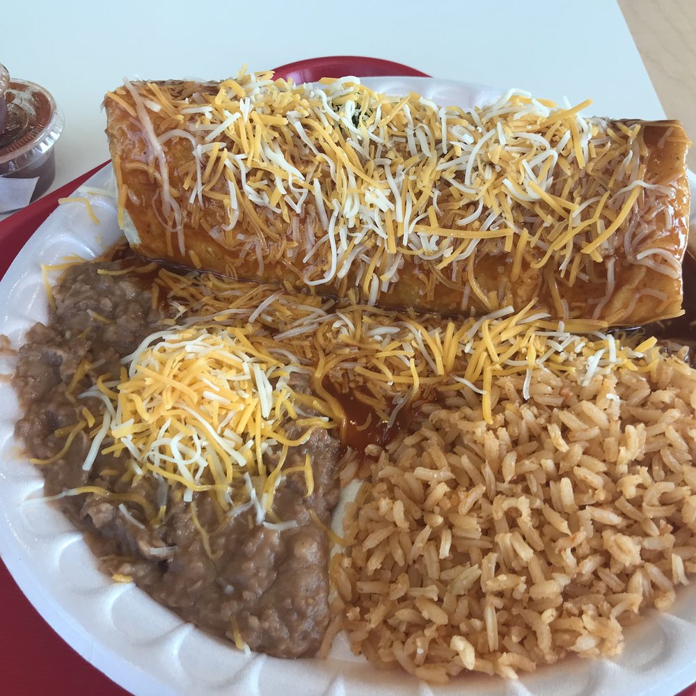 Lucy's Taco Shop - #14, wet burrito with choice of meat, rice and beans for $11 - Tacos Near Me - Bend, Oregon Lucy's Taco Shop - #14, wet burrito with choice of meat, rice and beans for $11 - Tacos Near Me - Bend, Oregon