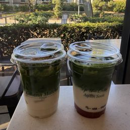 Banana Cream Iced Matcha