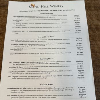 Song Hill Winery - So many yummy wine options! - Wineries Near Me - Victor, New York Song Hill Winery - So many yummy wine options! - Wineries Near Me - Victor, New York